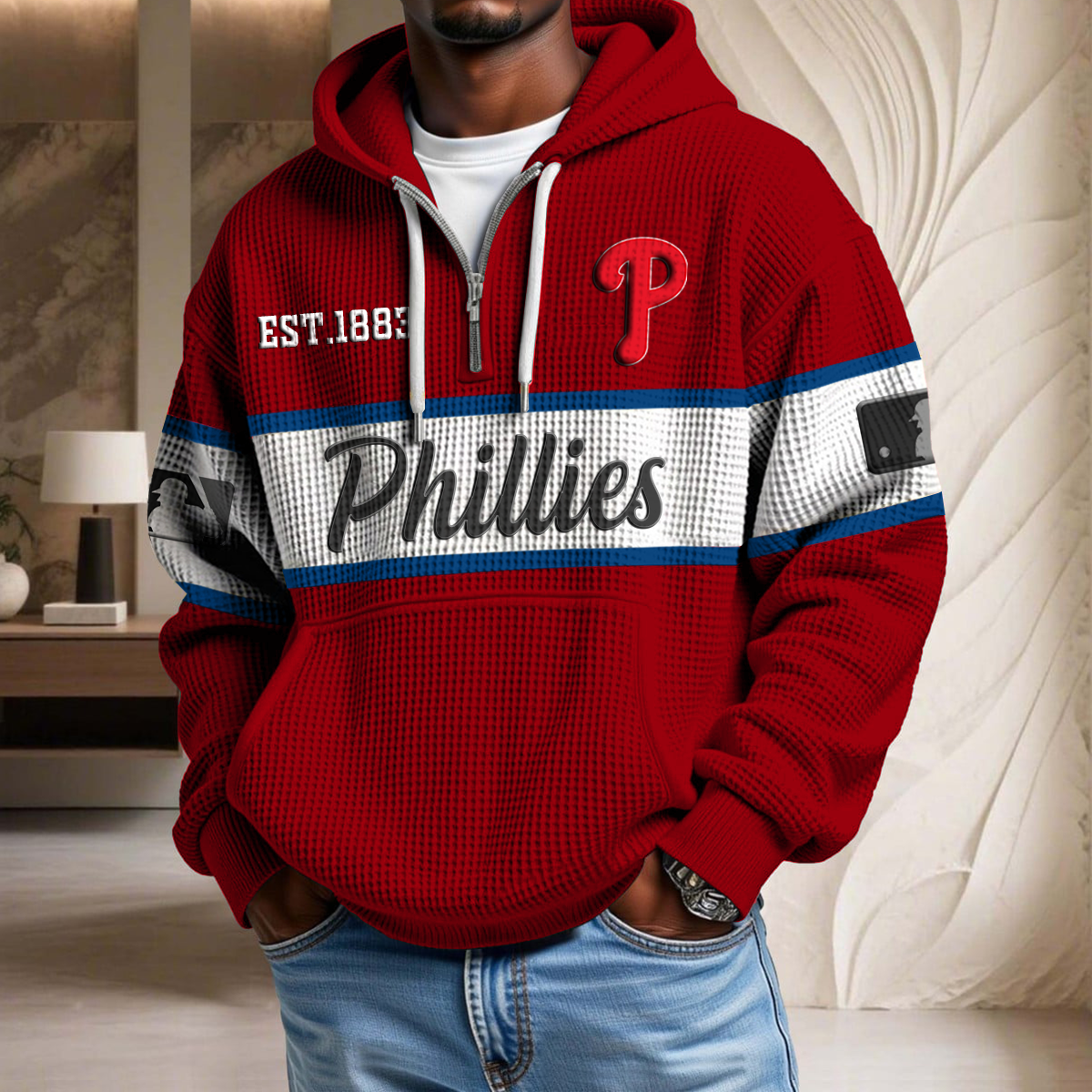 MLB x PP EST Waffle Half Zip Hoodie HLP HLPHUONG