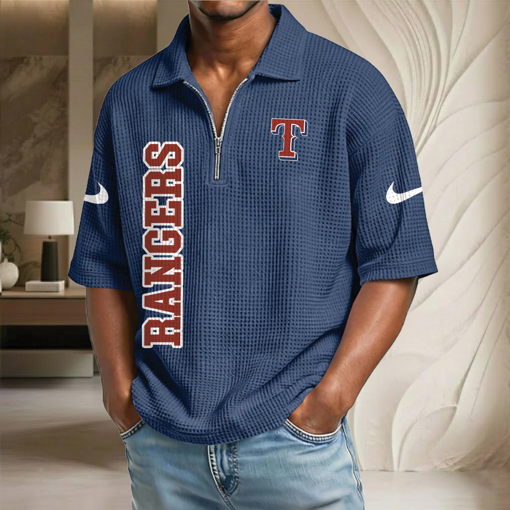 MLB x TEX Baseball Waffle Half-Zip Polo Shirt HLP HLPHUONG