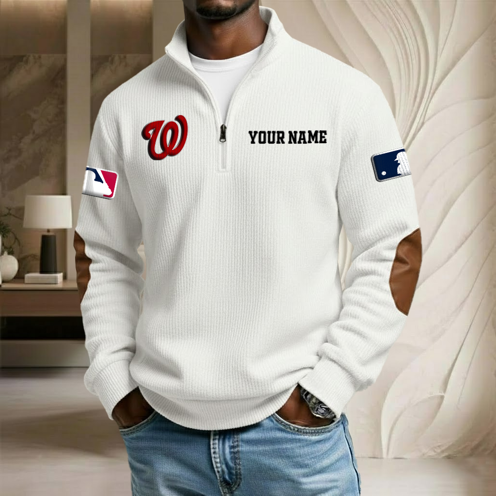 MLB x WN Custom Name Stand Collar Half-zip Sweatshirt HLP HLPHUONG