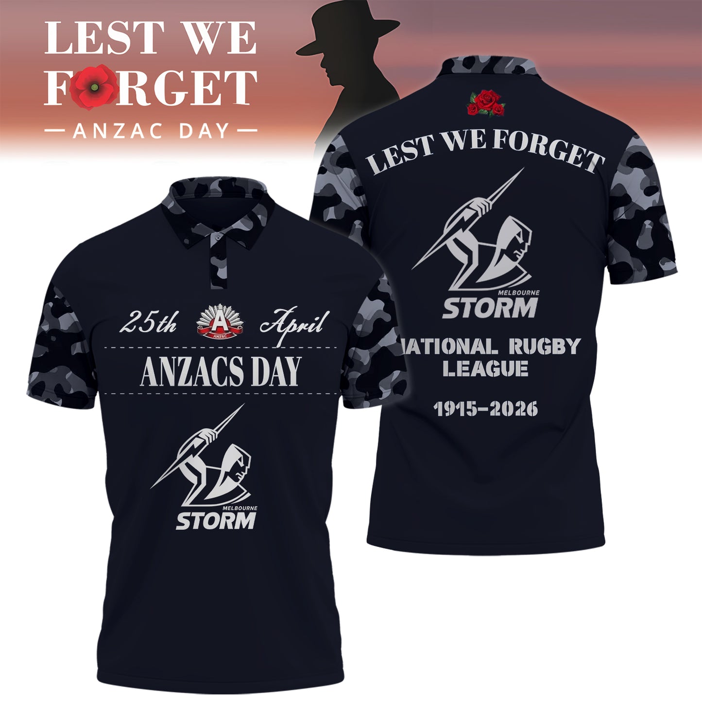 MS x NRL 2026 Anzac Day Polo Shirt DDT TTTZ