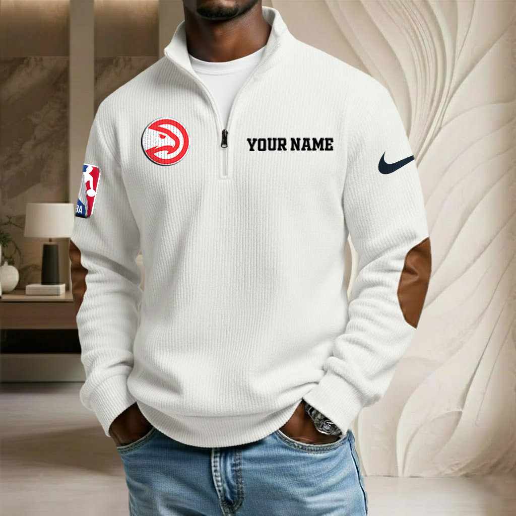 NBA x ATL Custom Name Stand Collar Half-zip Sweatshirt HLP HLPHUONG