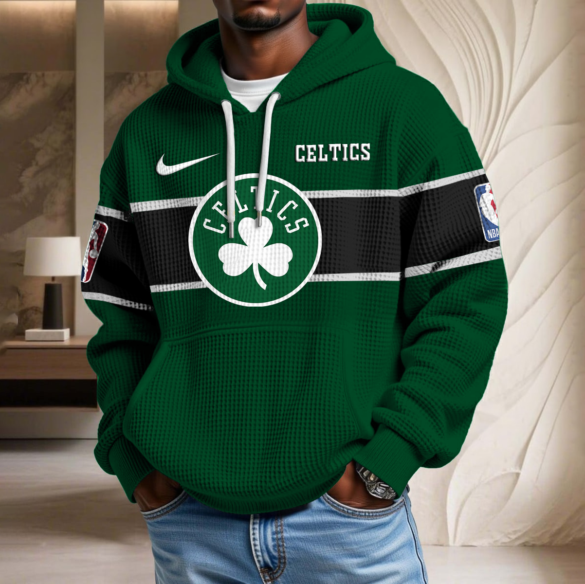 NBA x BOS Basketball Waffle Hoodie HLP HLPHUONG