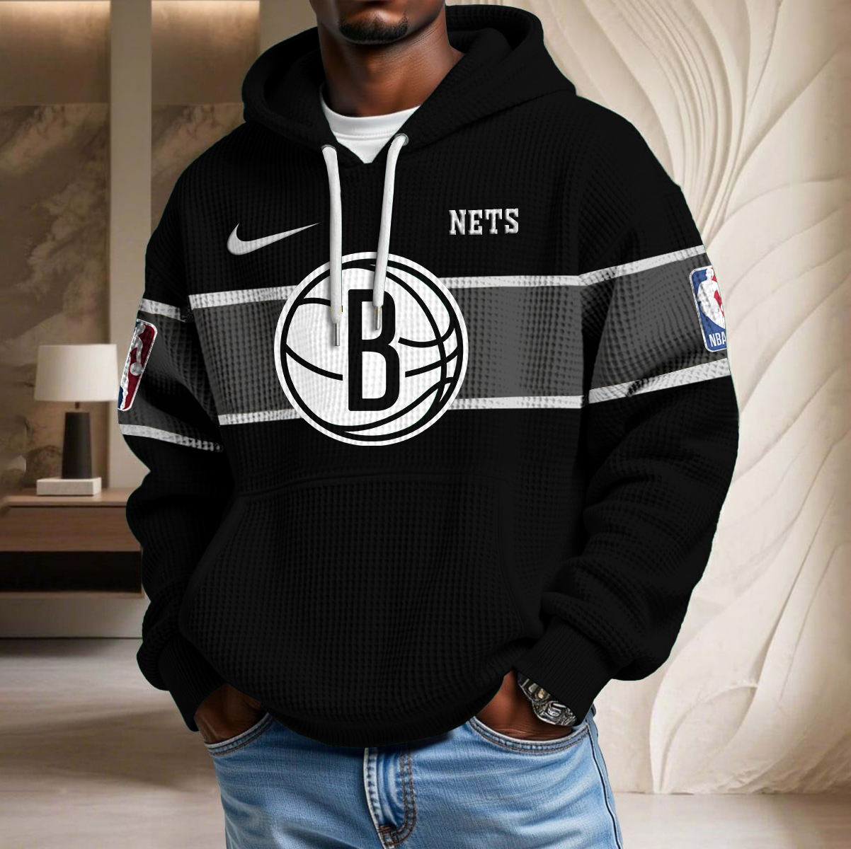 NBA x BRO Basketball Waffle Hoodie HLP HLPHUONG