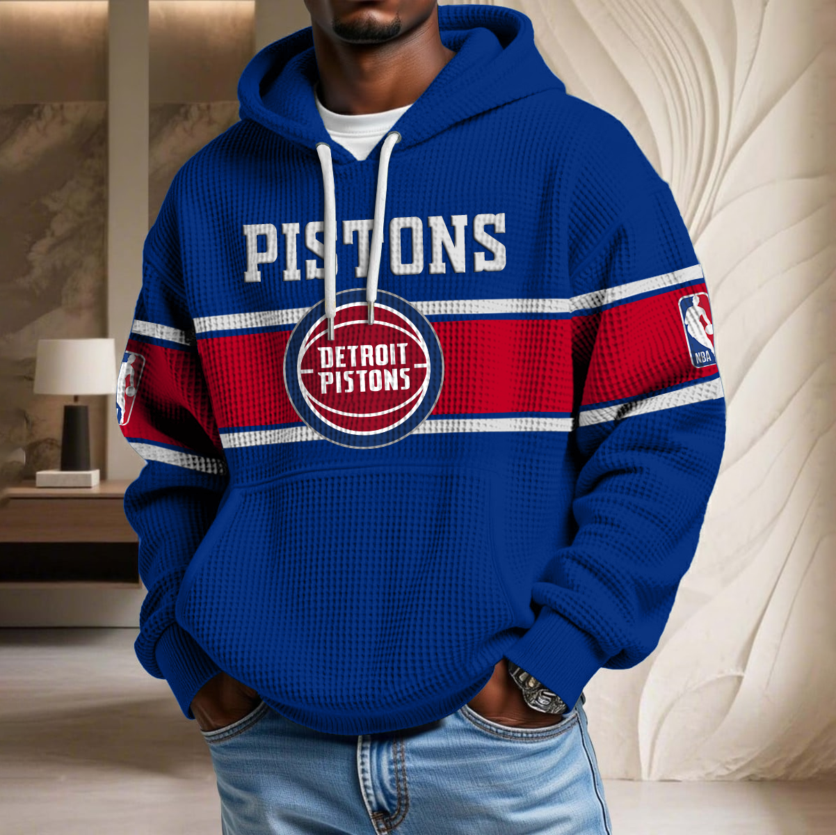 NBA x DET Waffle Hoodie HLP HLPHUONG