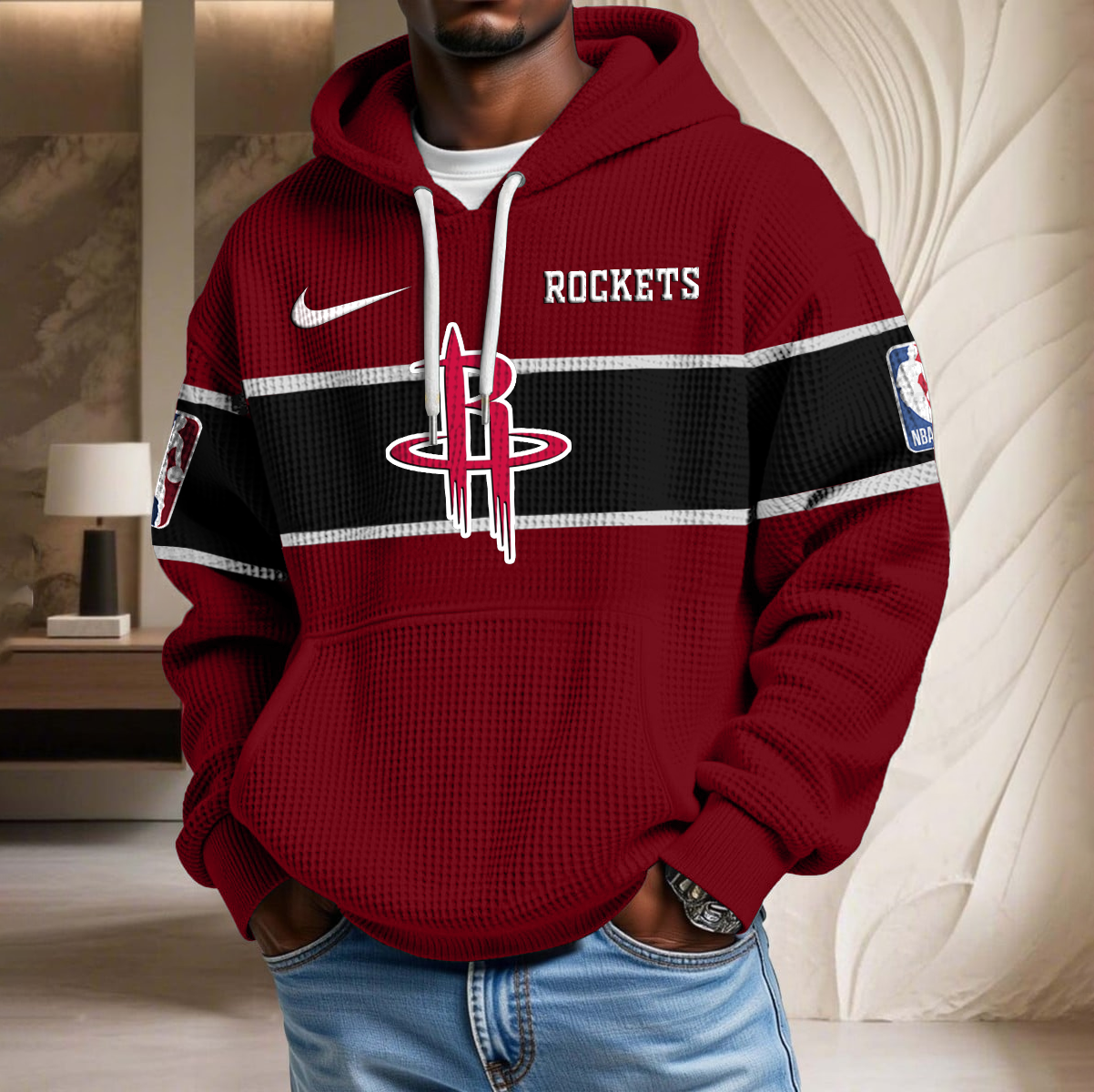 NBA x HOU Basketball Waffle Hoodie HLP HLPHUONG