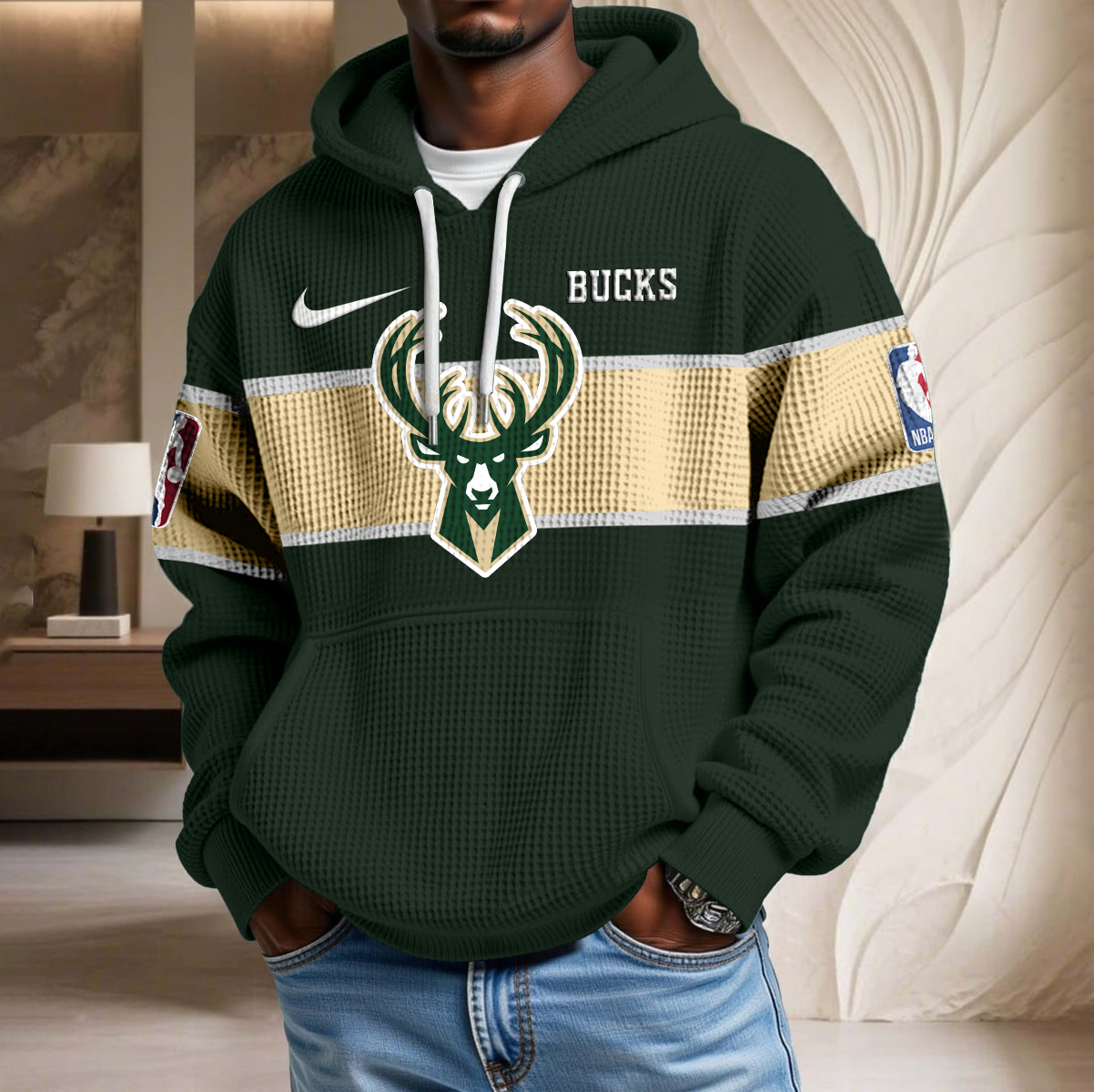 NBA x MIL Basketball Waffle Hoodie HLP HLPHUONG