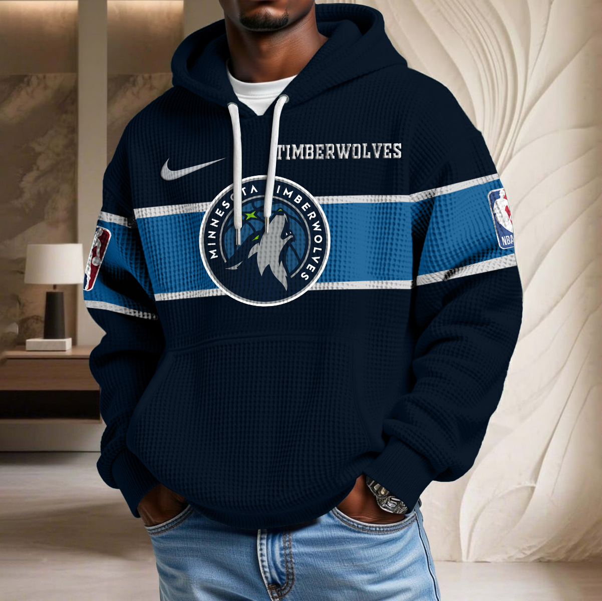 NBA x MIN Basketball Waffle Hoodie HLP HLPHUONG