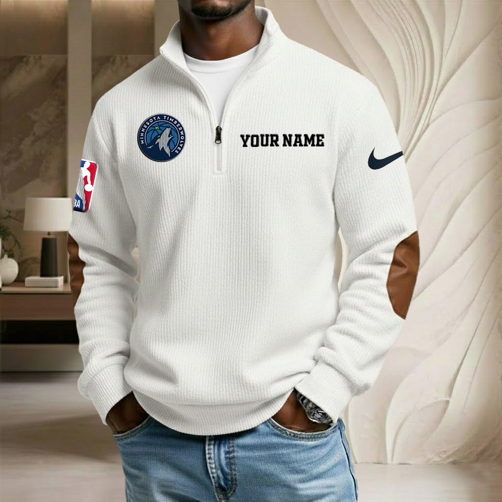 NBA x MIN Custom Name Stand Collar Half-zip Sweatshirt HLP HLPHUONG