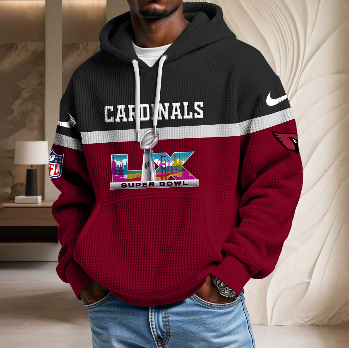 NFL x ARI SB LX Waffle Hoodie HLP HLPHUONG