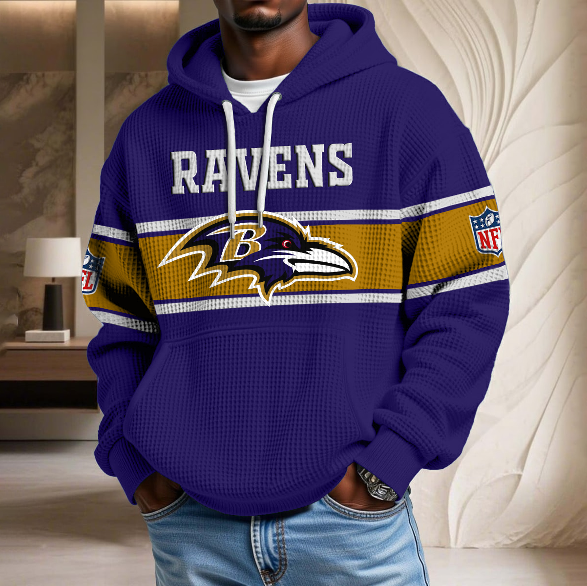NFL x BAL Waffle Hoodie HLP HLPHUONG