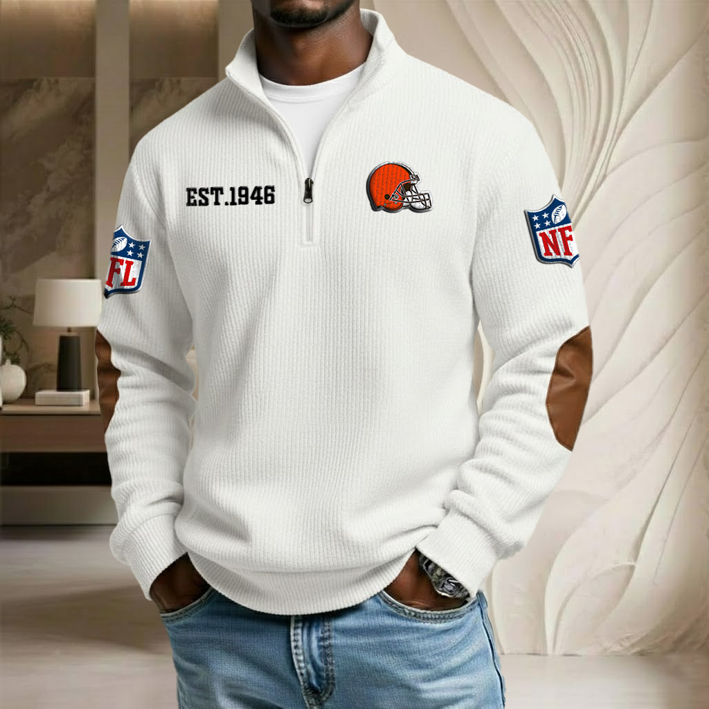 NFL x CLE EST Stand Collar Half-zip Sweatshirt HLP HLPHUONG