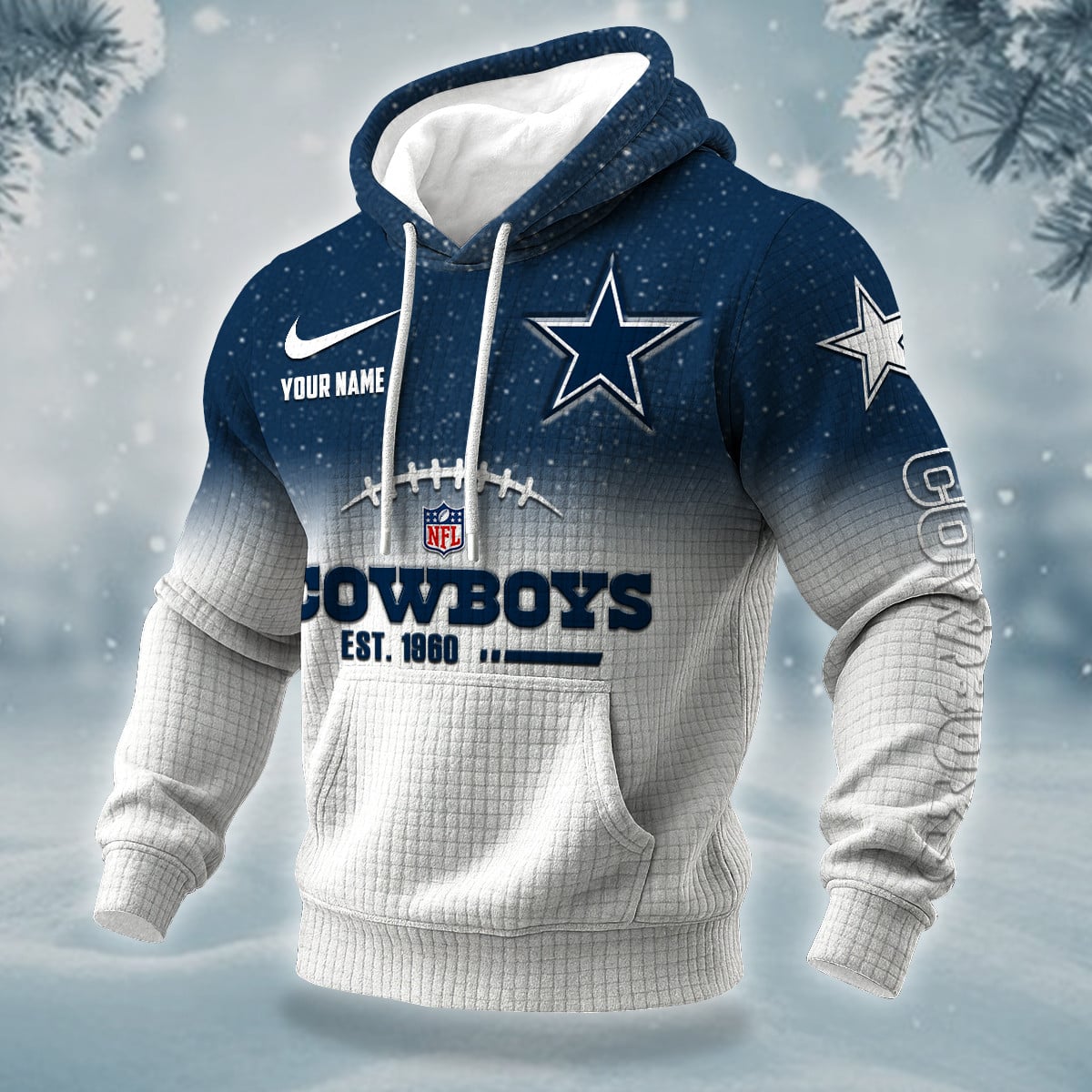NFL x DAL Personalized Name Waffle Hoodie HLP HLPHUONG
