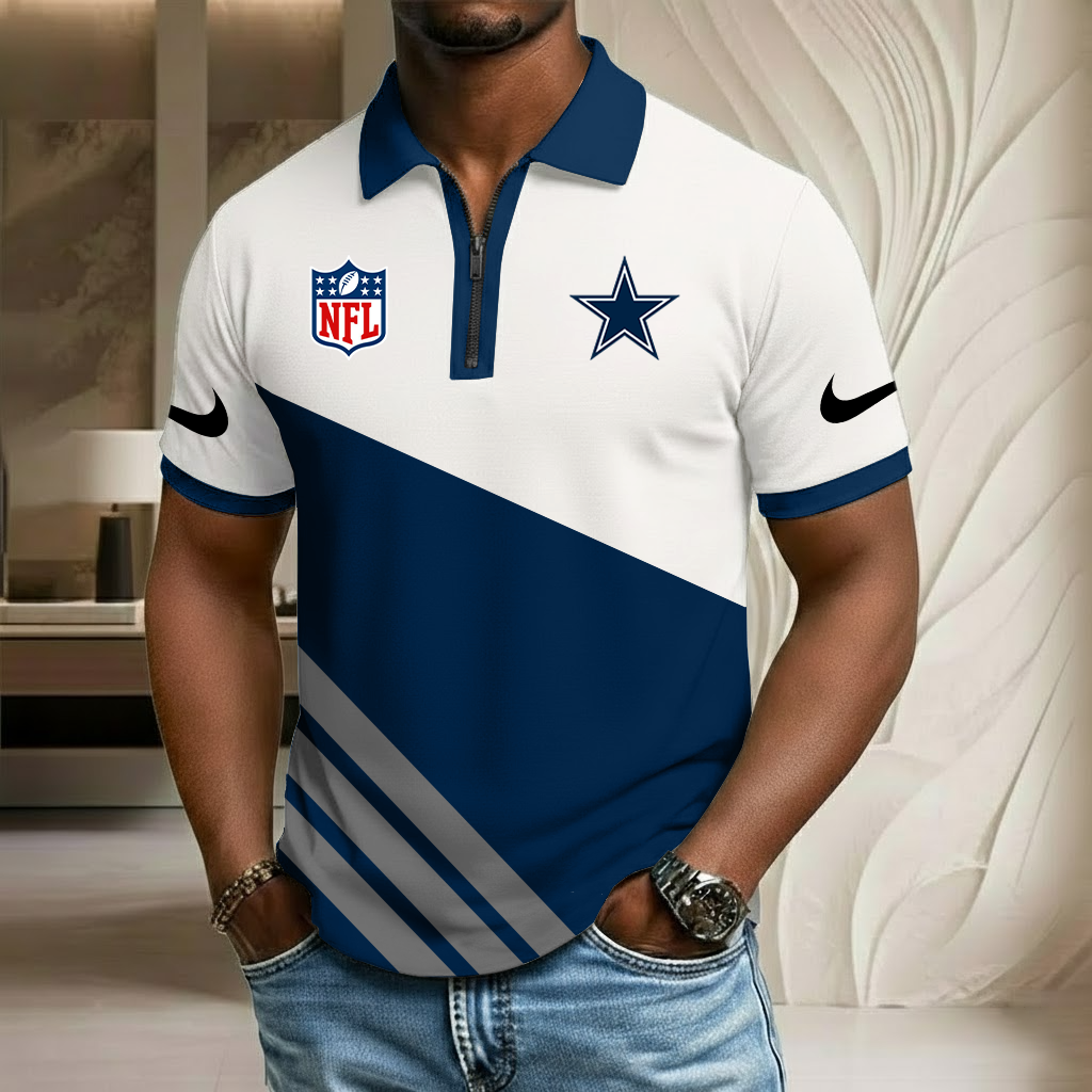 NFL x DAL Sport Zip Polo Golf Shirt HLP HLPHUONG