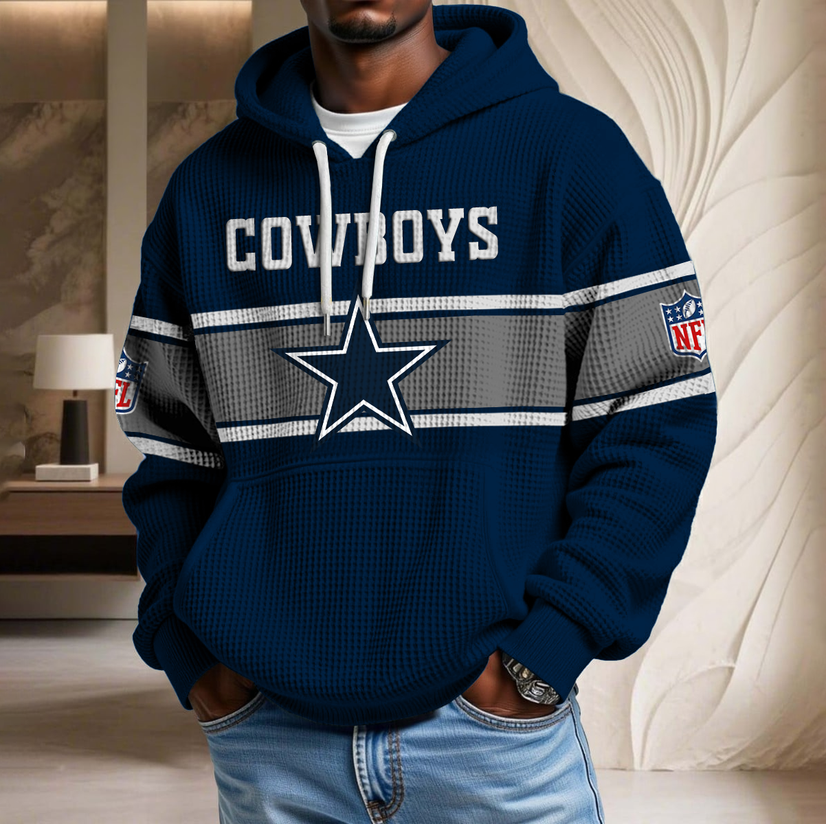 NFL x DAL Waffle Hoodie HLP HLPHUONG