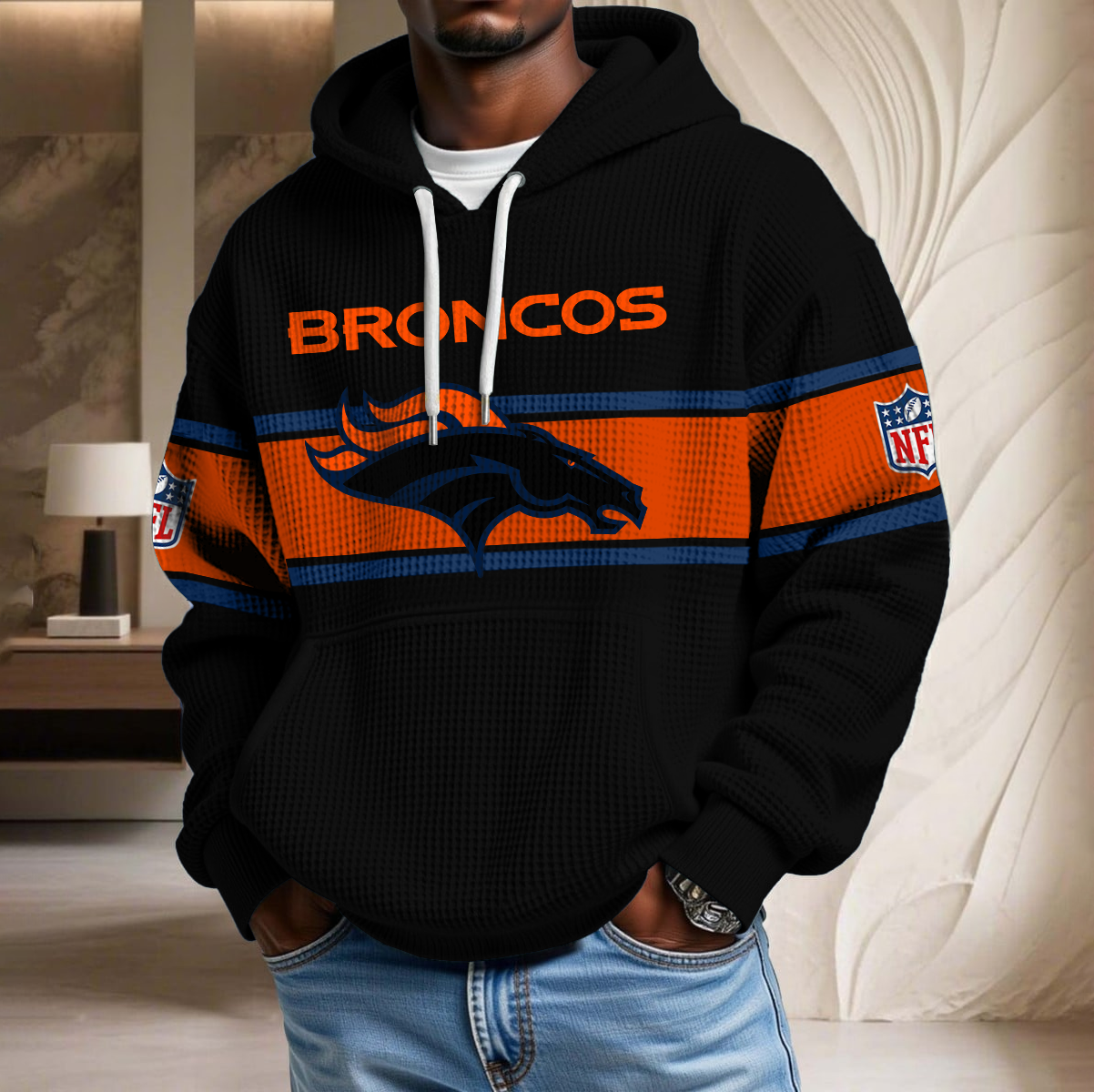 NFL x DEN Black Version Waffle Hoodie HLP HLPHUONG