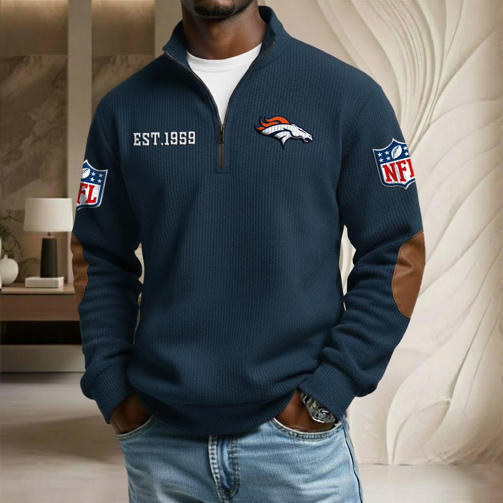NFL x DEN EST Stand Collar Half-zip Sweatshirt HLP HLPHUONG