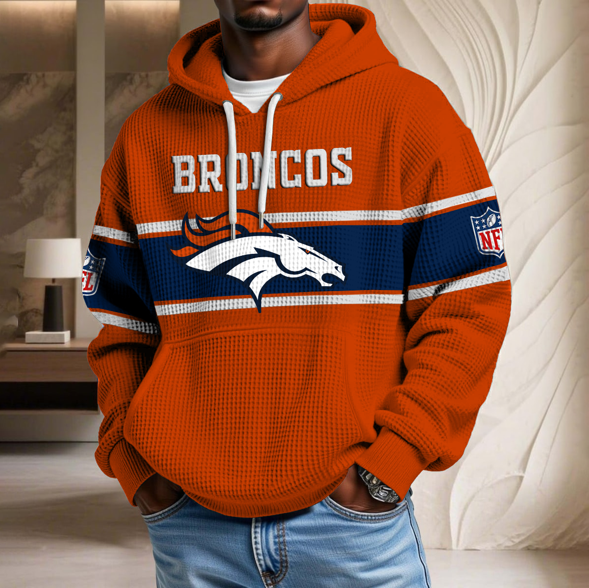 NFL x DEN Waffle Hoodie HLP HLPHUONG