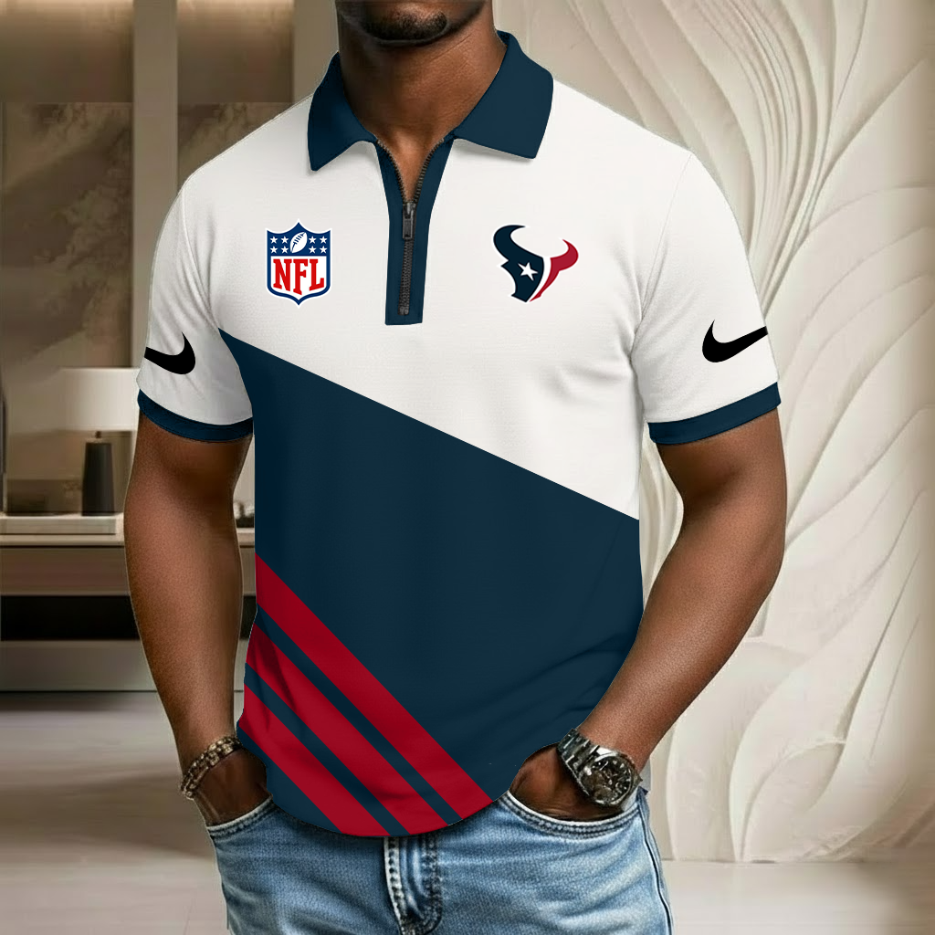 NFL x HOU Sport Zip Polo Golf Shirt HLP HLPHUONG