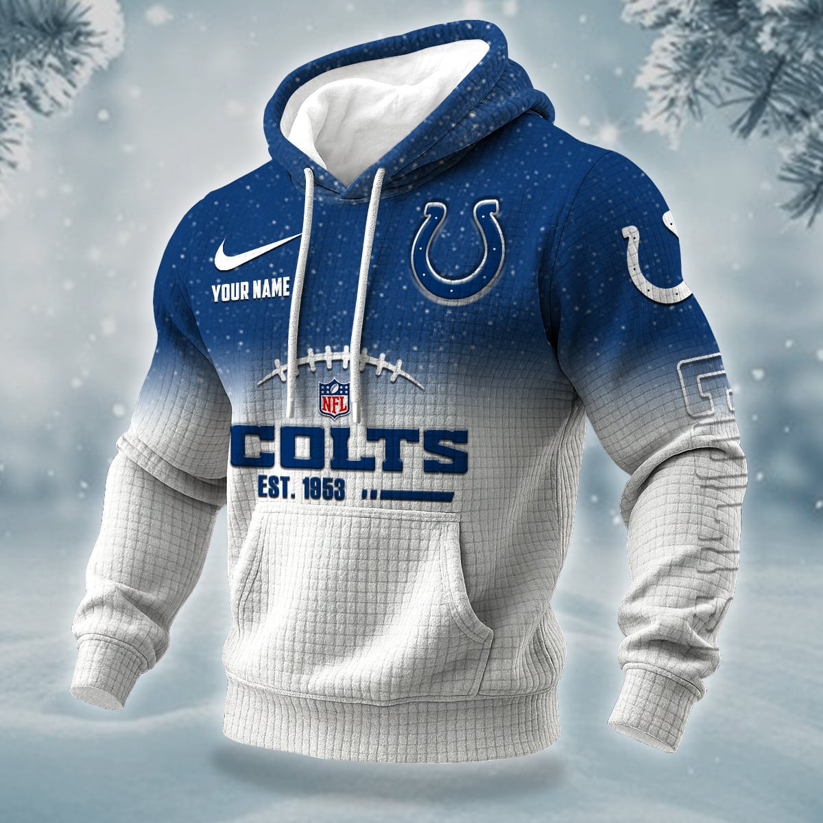 NFL x IND Personalized Name Waffle Hoodie HLP HLPHUONG