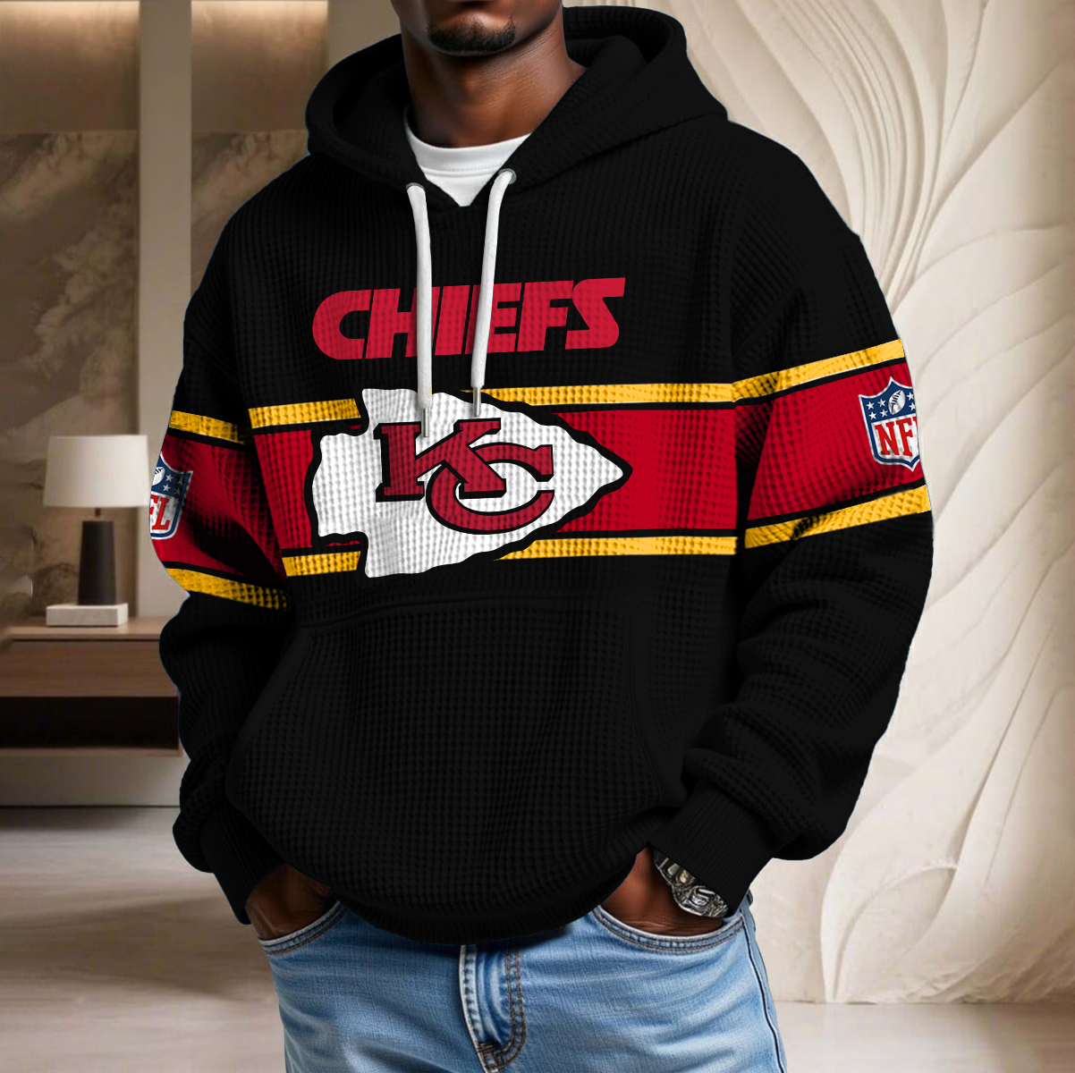NFL x KC Black Version Waffle Hoodie HLP HLPHUONG
