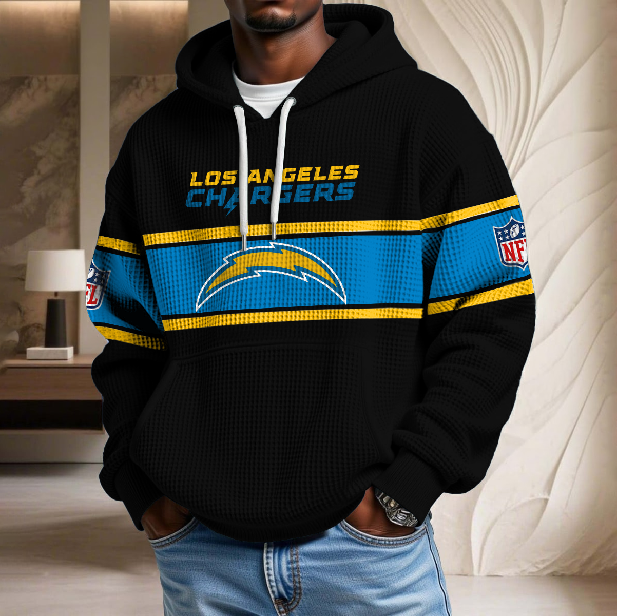 NFL x LAC Black Version Waffle Hoodie HLP HLPHUONG