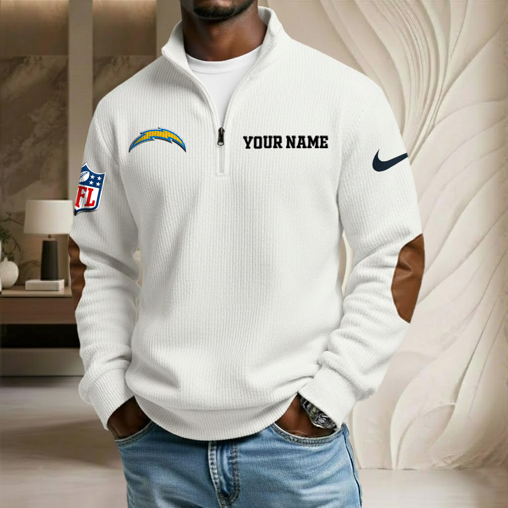 NFL x LAC Custom Name Stand Collar Half-zip Sweatshirt HLP HLPHUONG