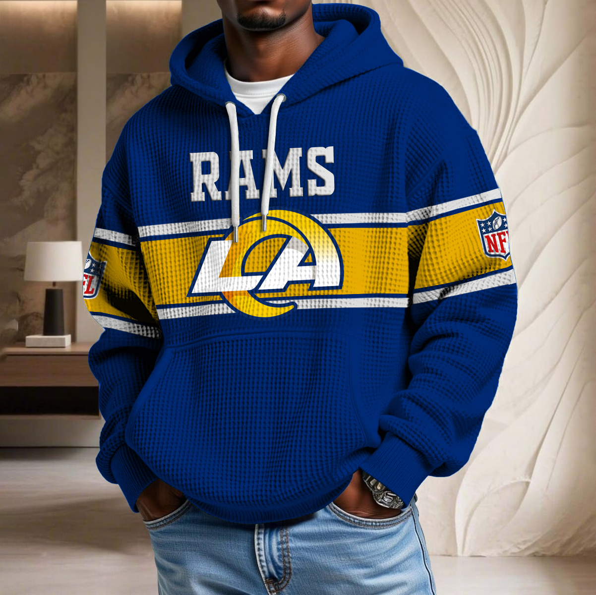 NFL x LAR Waffle Hoodie HLP HLPHUONG