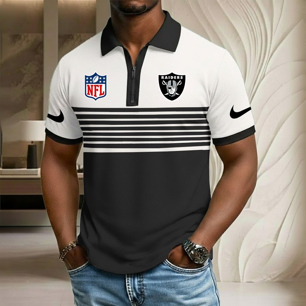 NFL x LV Sport Zip Polo Golf Shirt HLP 250226 HLPHUONG