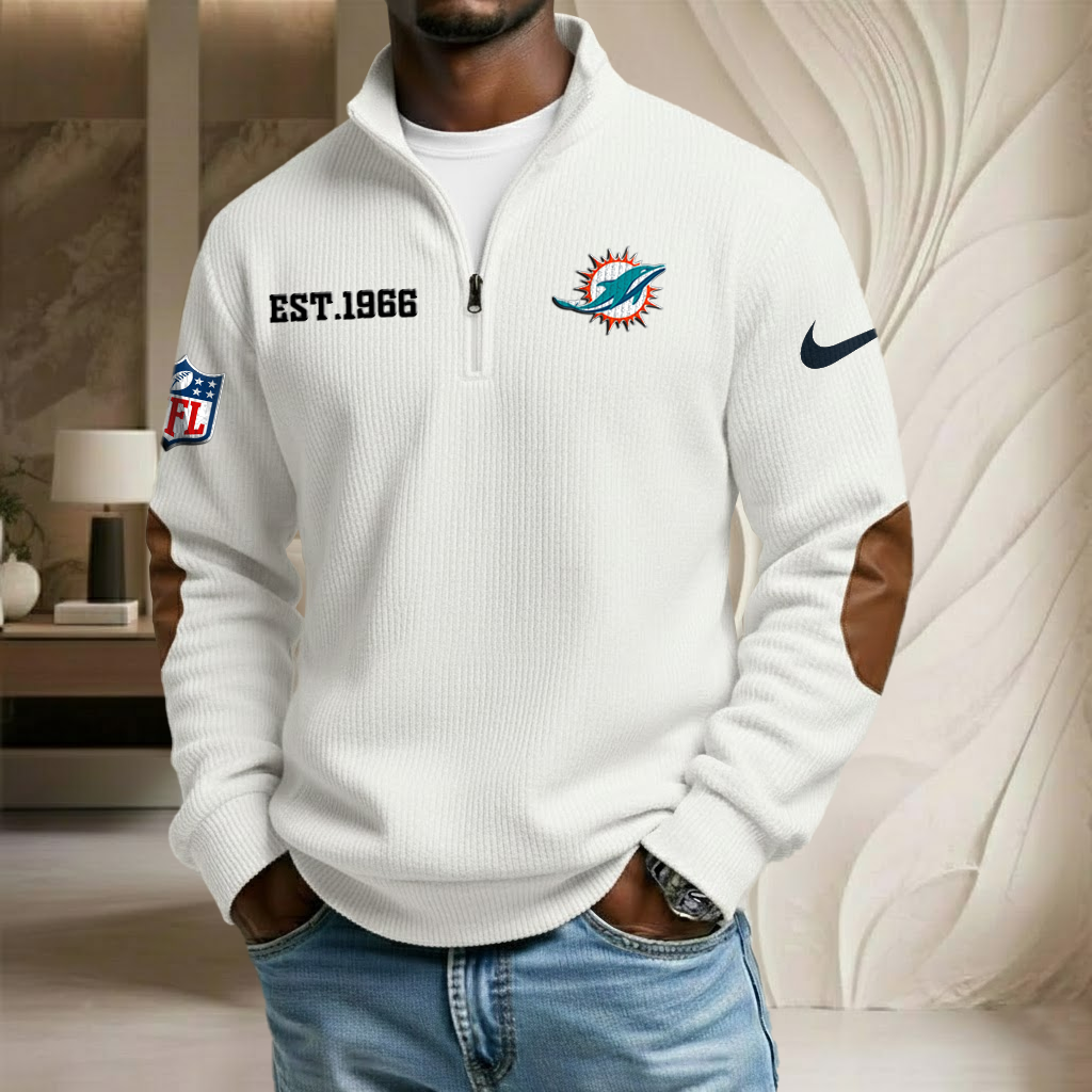 NFL x MIA EST Year Stand Collar Half-zip Sweatshirt HLP HLPHUONG