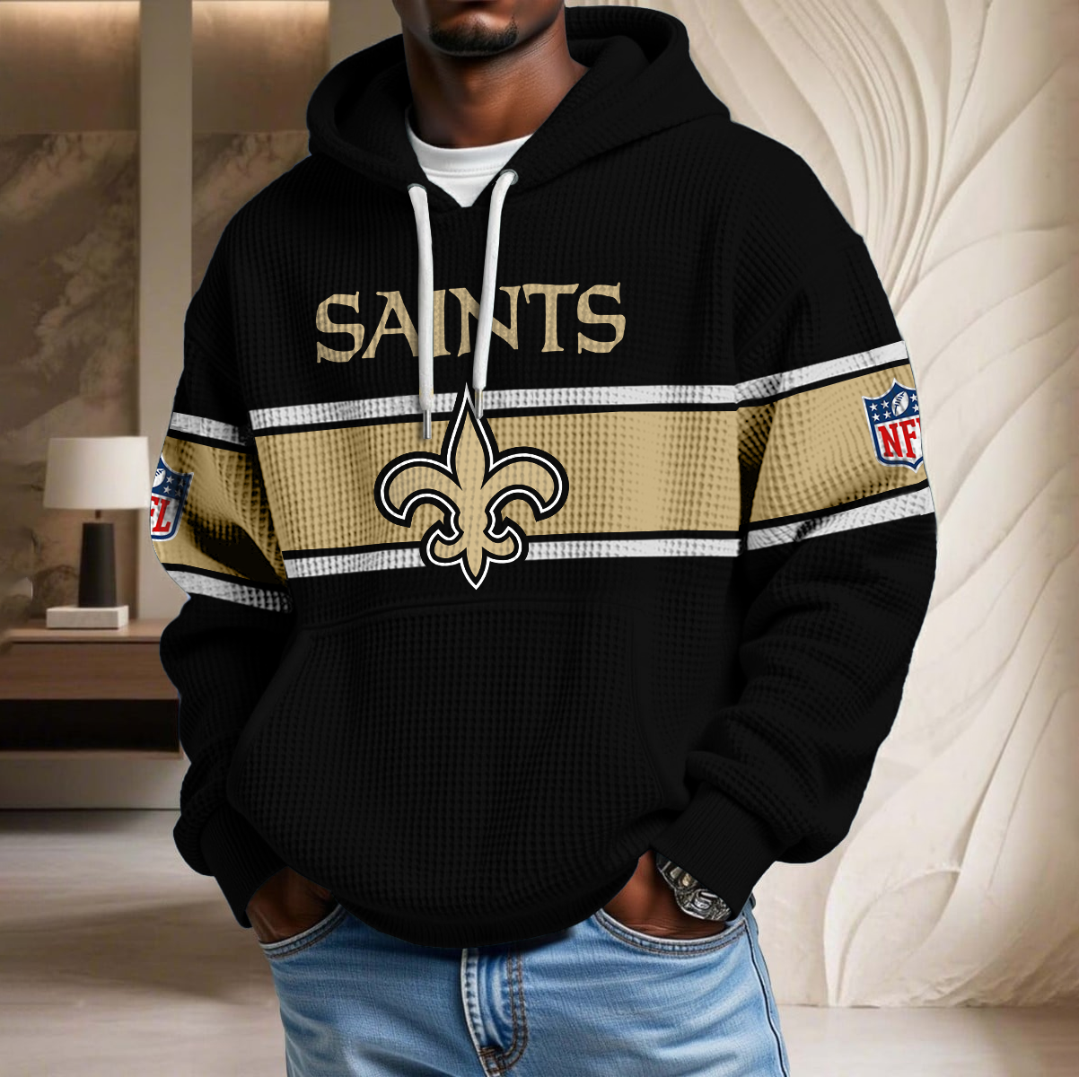 NFL x NO Black Version Waffle Hoodie HLP HLPHUONG