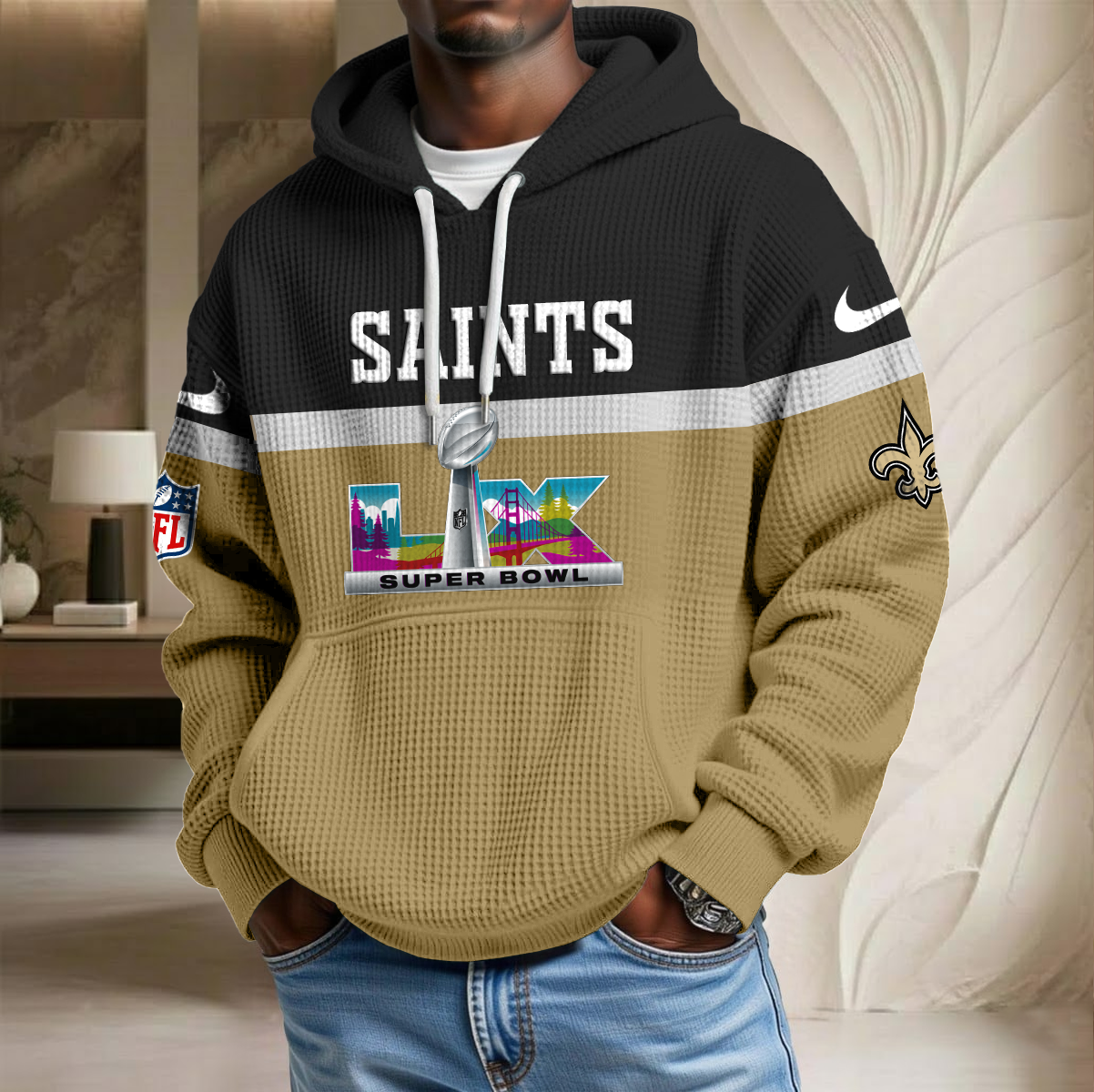 NFL x NO SB LX Waffle Hoodie HLP HLPHUONG