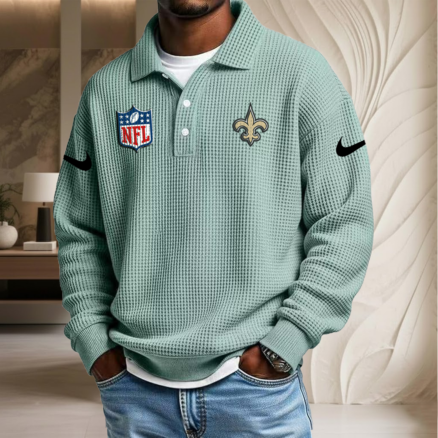 NFL x NO Waffle Three Button Lapel Polo HLP HLPHUONG