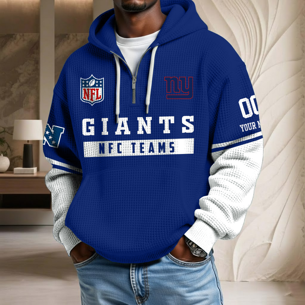 NFL x NYG Team Custom Waffle Half Zip Hoodie HLP HLPHUONG