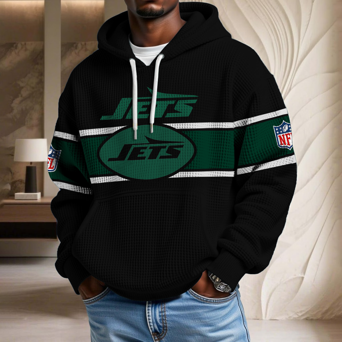 NFL x NYJ Black Version Waffle Hoodie HLP HLPHUONG