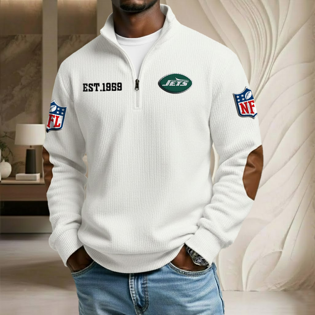 NFL x NYJ EST Stand Collar Half-zip Sweatshirt HLP HLPHUONG