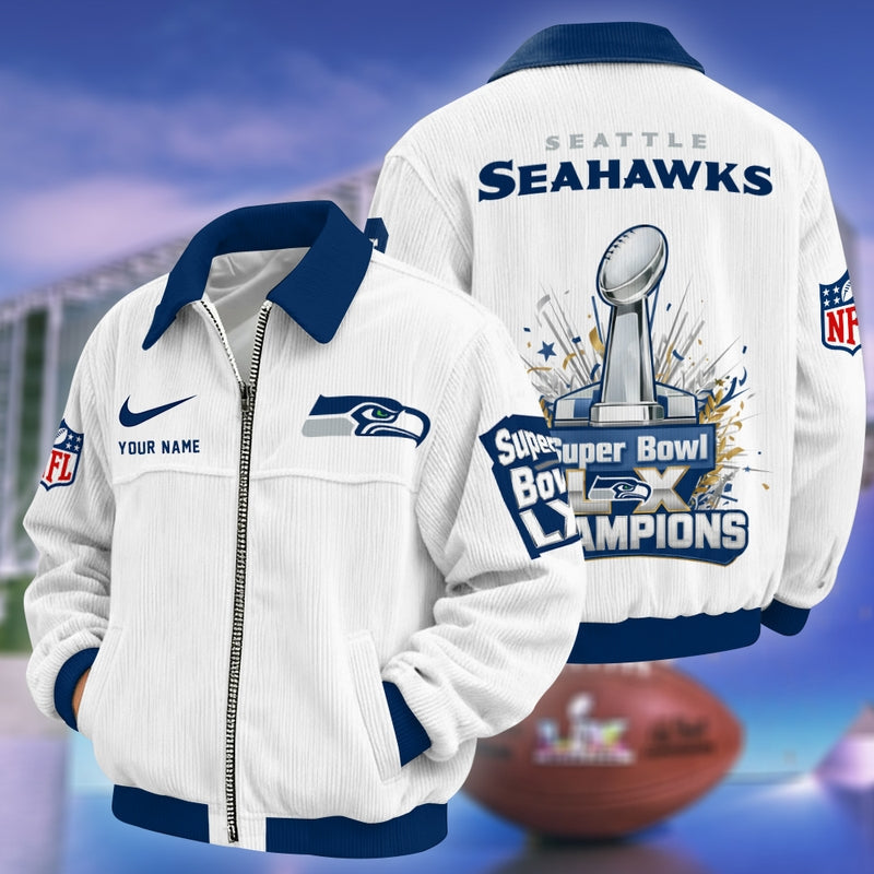 NFL x SEA Custom Name SB LX 2026 Touchdown Classic Varsity Jacket HLP HLPHUONG