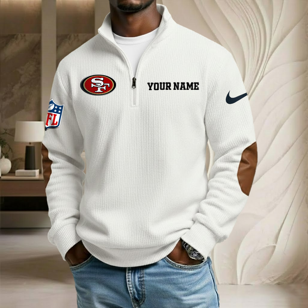 NFL x SF Custom Name Stand Collar Half-zip Sweatshirt HLP HLPHUONG