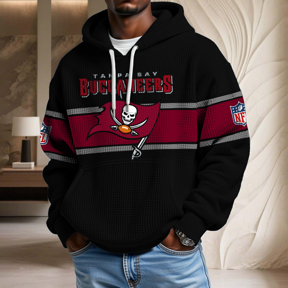 NFL x TB Black Version Waffle Hoodie HLP HLPHUONG