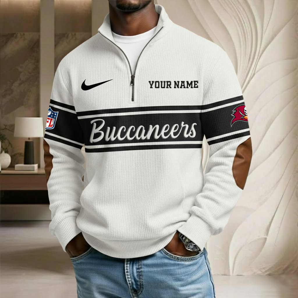 NFL x TB Custom Name Stand Collar Half-zip Sweatshirt HLP HLPHUONG