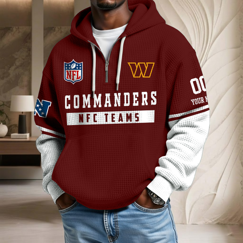 NFL x WAS Team Custom Waffle Half Zip Hoodie HLP HLPHUONG