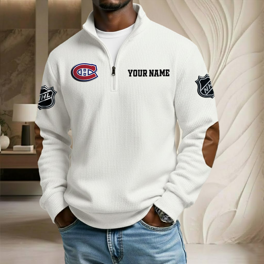 NHL x MC Custom Name Stand Collar Half-zip Sweatshirt HLP HLPHUONG