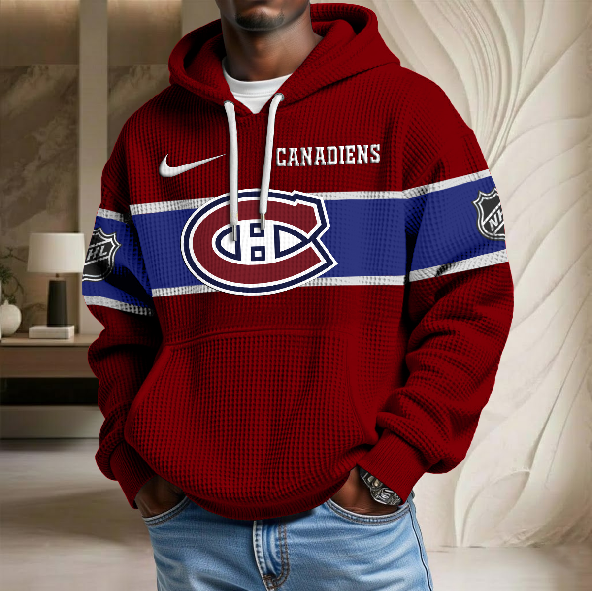 NHL x MON Hockey Waffle Hoodie HLP HLPHUONG