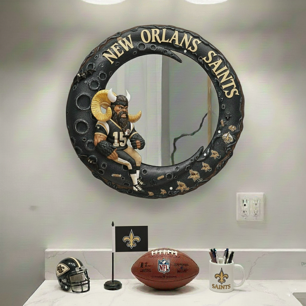 NOS x NFL Moonlit Custom Shaped Mirror - Personalized Gifts NAK CTKT
