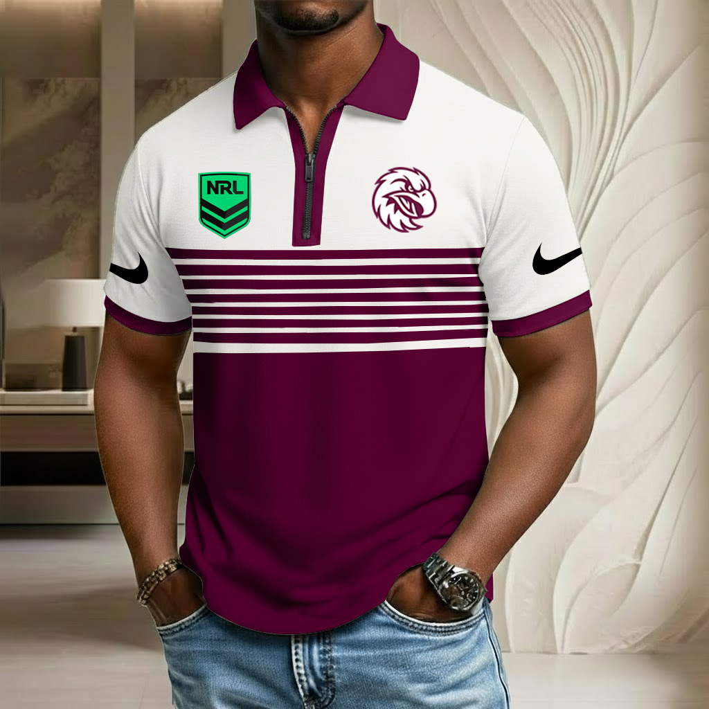 NRL x MWSE Sport Zip Polo Golf Shirt HLP 250226 HLPHUONG