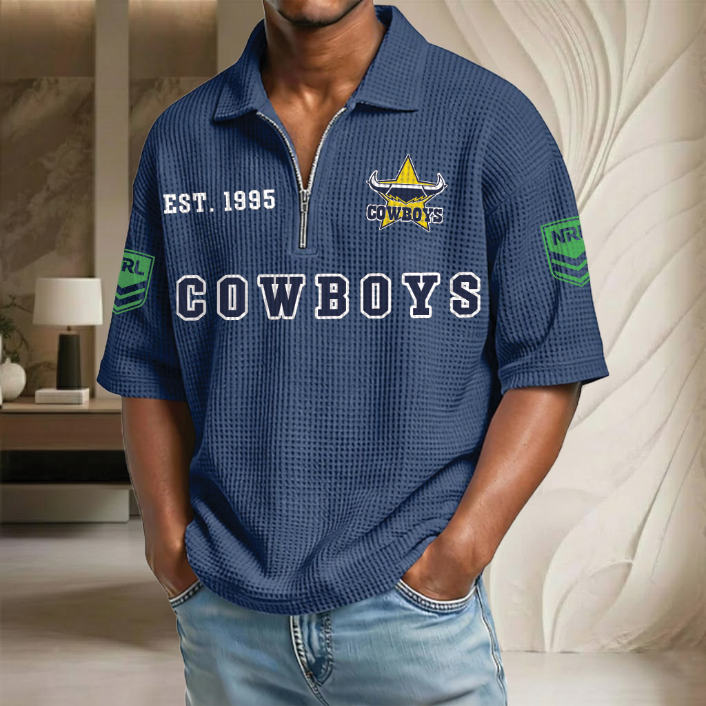 NRL x NQC EST Waffle Half-Zip Polo Shirt HLP HLPHUONG