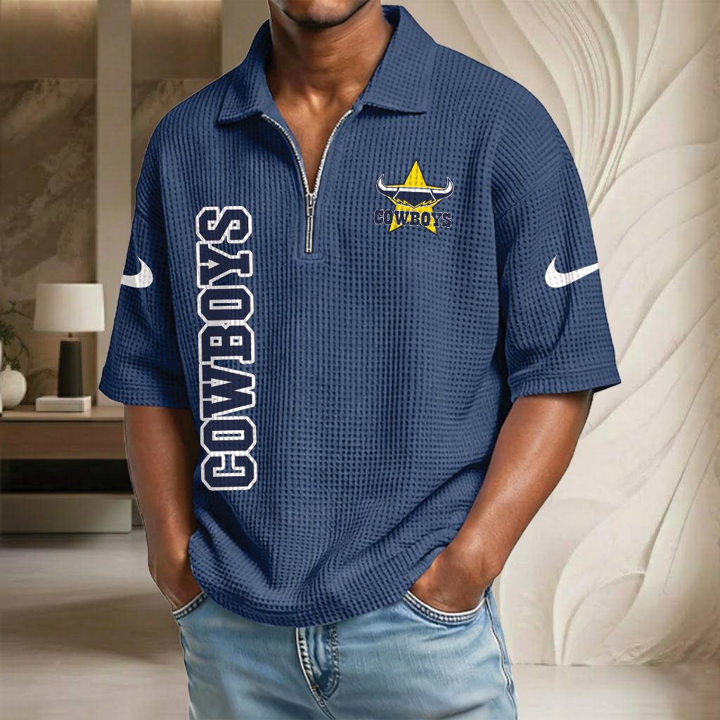 NRL x NQC Waffle Half-Zip Polo Shirt HLP HLPHUONG