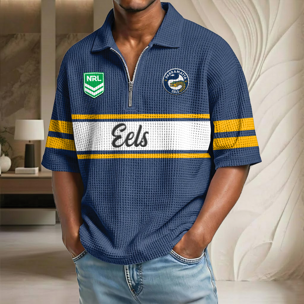 NRL x PE Waffle Half-Zip Polo Shirt HLP HLPHUONG