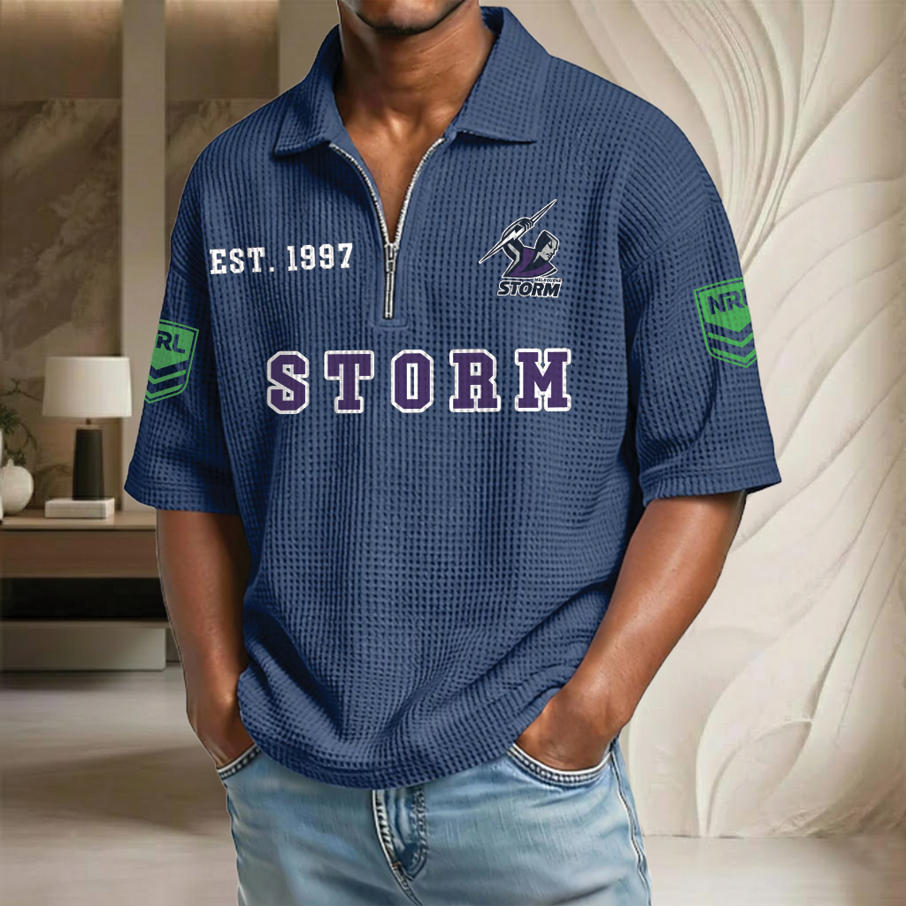 NRL x SM EST Waffle Half-Zip Polo Shirt HLP HLPHUONG