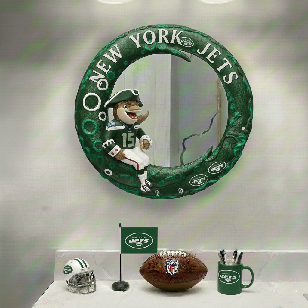 NYJ x NFL Moonlit Custom Shaped Mirror - Personalized Gifts NAK CTKT