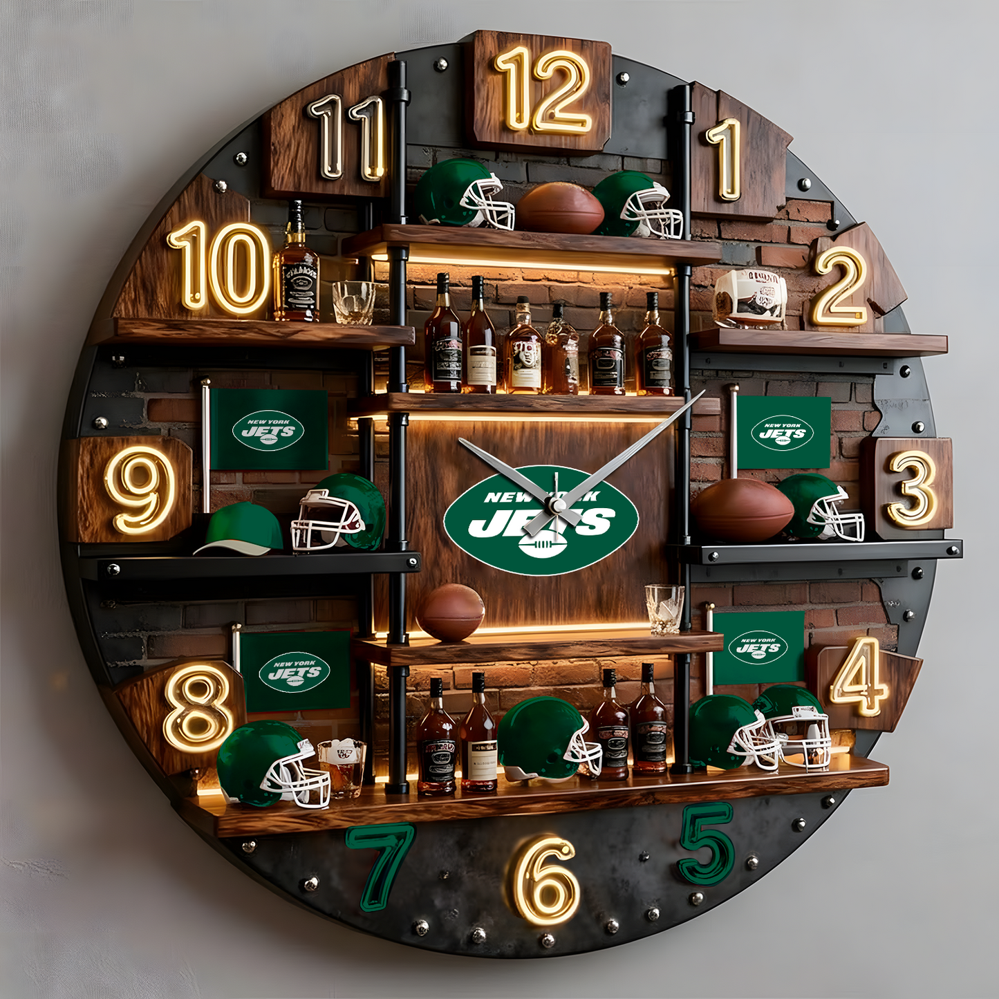 NYJ X Premium Illuminated Wall Clock 2026 NAK NHT